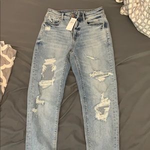 AE distressed mom jeans